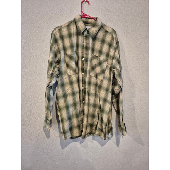 Carhartt Men's Plaid Flannel Shirt Long Sleeve Button Up Size L Green - Picture 1 of 4